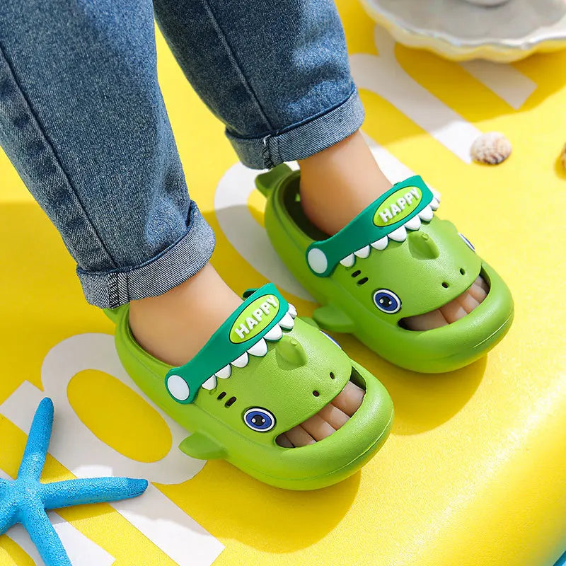 2026 Shark Eva Slip-on Slippers For Women Children Cartoon Indoor Anti-slip Household Use Suitable For Summer