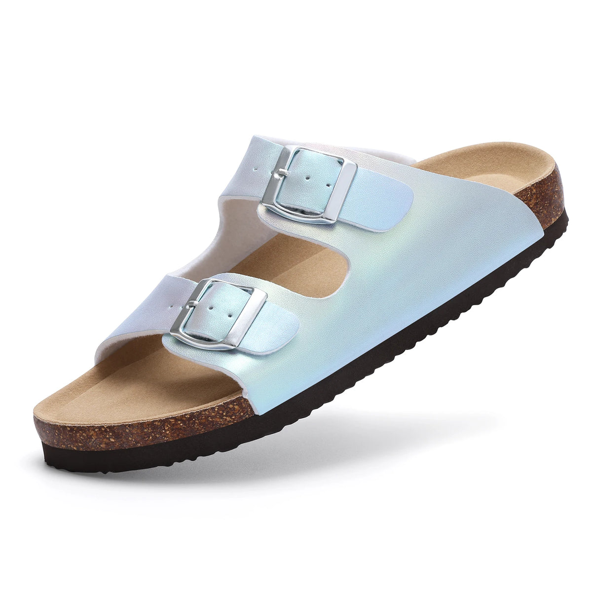 Comwarm Fashion Gradient Women's Sandals New Summer Cork Footbed Sandals With Double Buckle Lady Beach Shoes Orthopedic Sandals