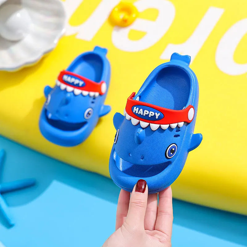 2026 Shark Eva Slip-on Slippers For Women Children Cartoon Indoor Anti-slip Household Use Suitable For Summer
