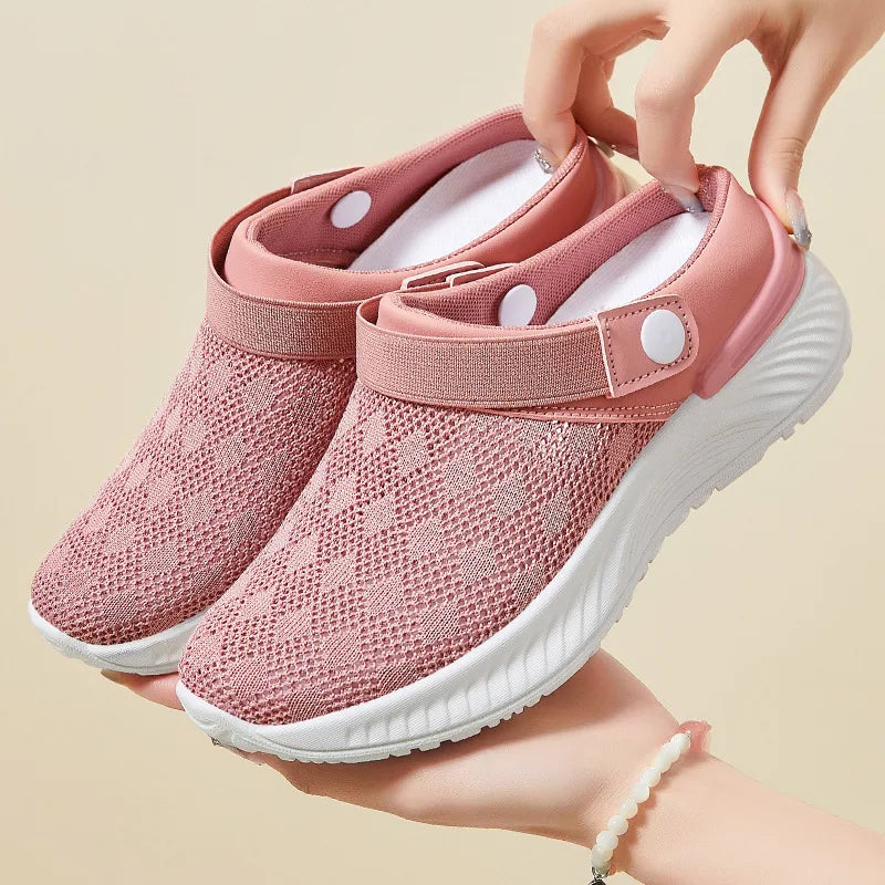 Women's Summer Shoes Breathable Half Slippers Lazy Soft Sole Casual Shoes Single women sandals sale shoes with free shipping