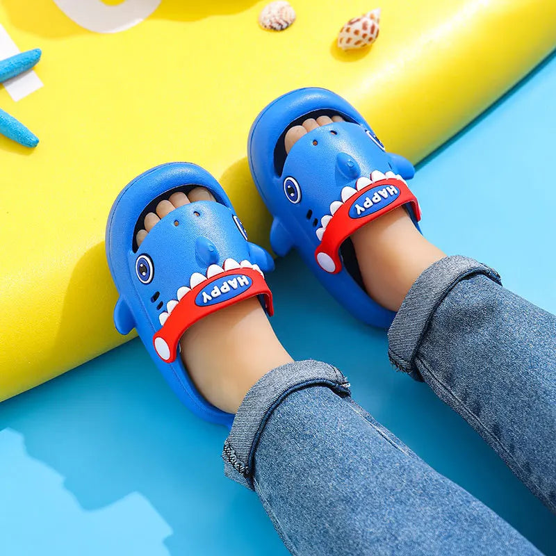 2026 Shark Eva Slip-on Slippers For Women Children Cartoon Indoor Anti-slip Household Use Suitable For Summer